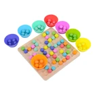 Game Wooden Bead New Rainbow Board Game Color Wooden Board Bead Game Montessori Toys For Toddlers Funny Puzzle Color Sorting Stacking