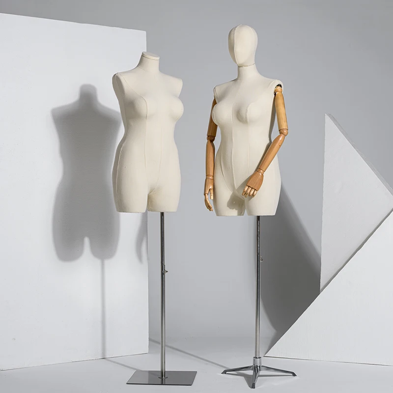 Factory Price Adjustable Dress Form Plus Size Half Body Female Mannequin With Head