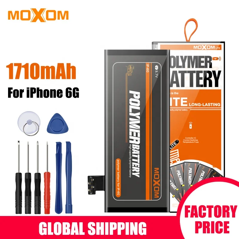 
 Аккумулятор для телефона с реальной емкостью 1810 мАч для iphone, оригинальный аккумулятор MOXOM для iPhone 6  