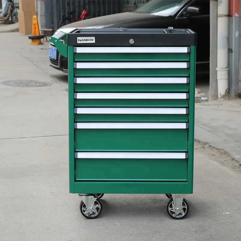 Tool Cart Tool Trolley Set 7 Drawer Durable Steel Cabinets Storage Workshop Garage Toolbox Trolley Drawers Boxes Tool Cabinet