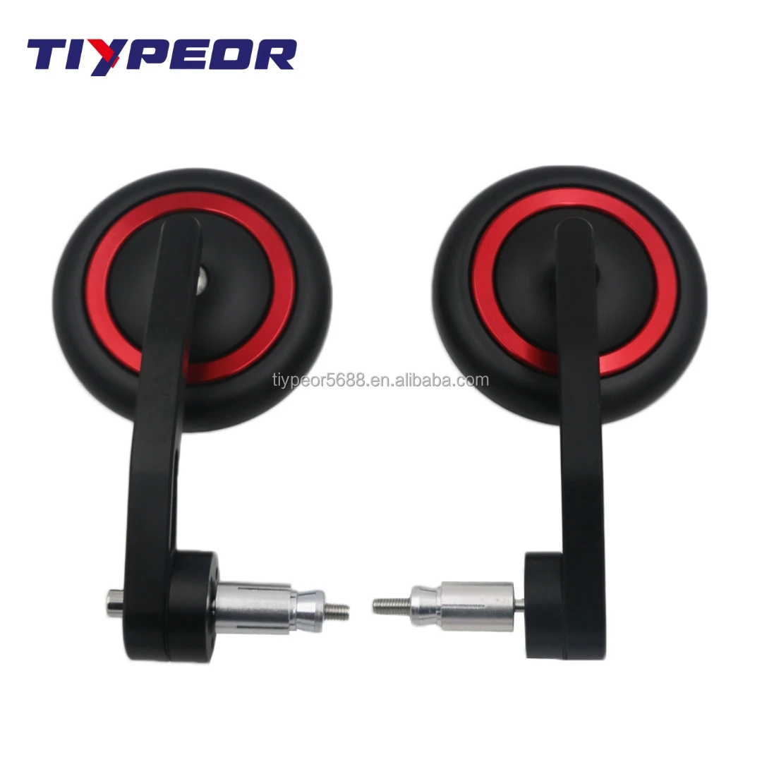 product tiypeor motorcycle vintage aluminium alloy modified motorcycle mirrors adjustable rotating side end bar rearview mirror-3