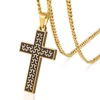 Gold Human Shape Cross Pendant Necklace Set