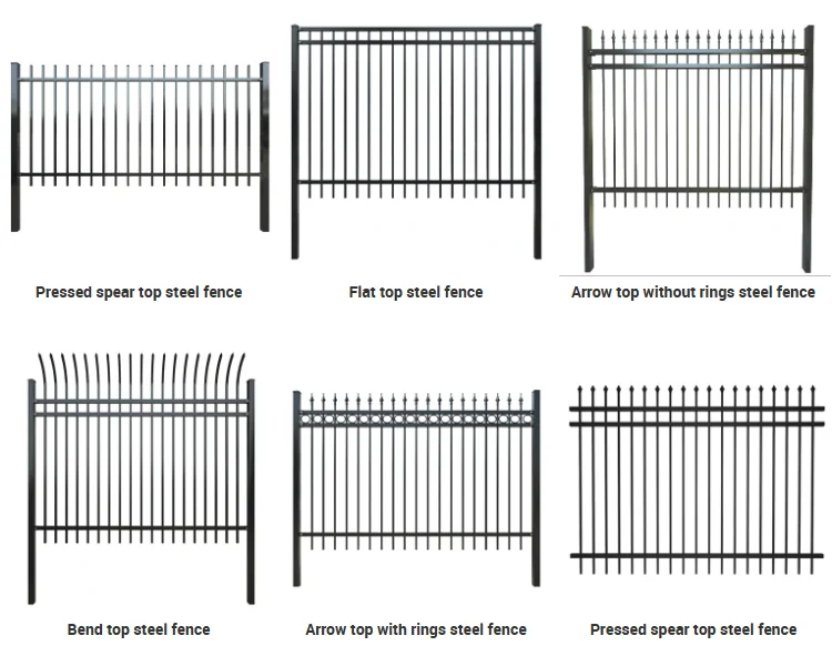 Wholesale 6ftx8ft garden black metal fences anti rust galvanized steel fences and gates for houses factory