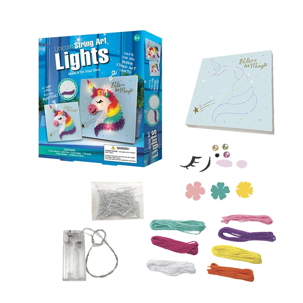 DIY Toys Make Your Own String Art Lights LED Light Kit Educational Arts and Crafts Kit Color for Kids and Adult