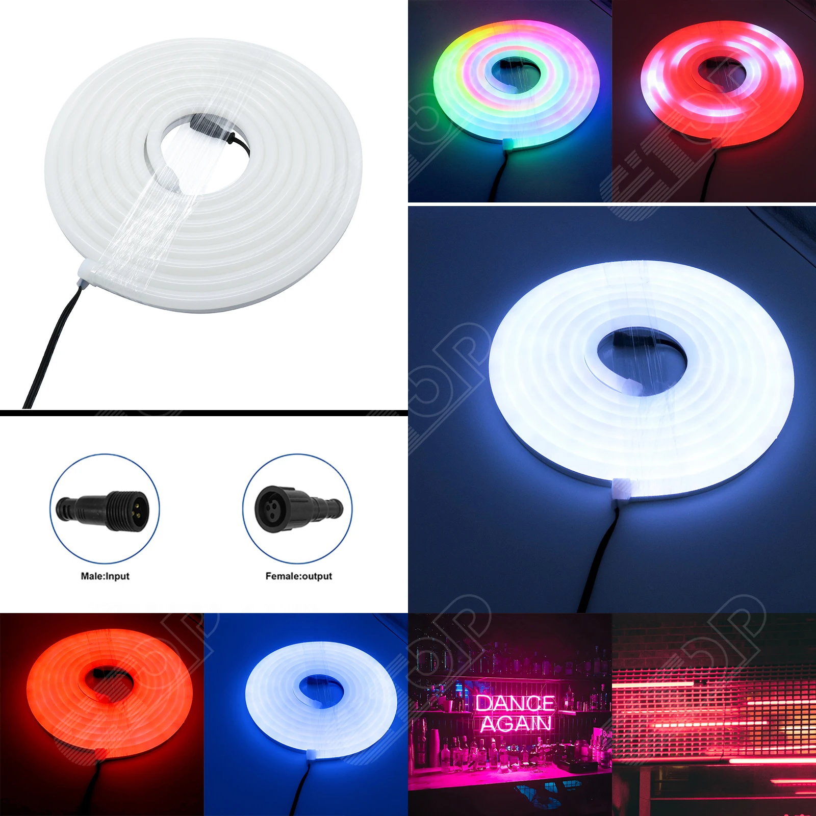 12V WS2811 Changeable IP67 Waterproof Sign Flexible Neon Led Sign Light Controllable RGB LED Neon Strip