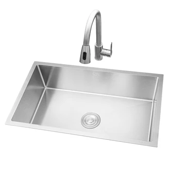 Sus304 Stainless Steel Washing Basin Wire Drawing Manual Sink Under The ...