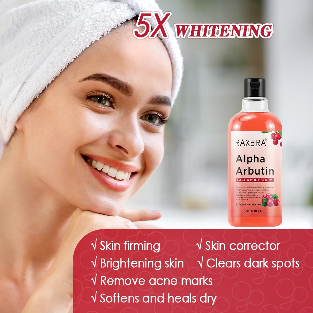 Private Label Alpha Arbutin Face and Body Serum Natural Organic Skin Care Lightening Whitening Moisturizer Face Serum