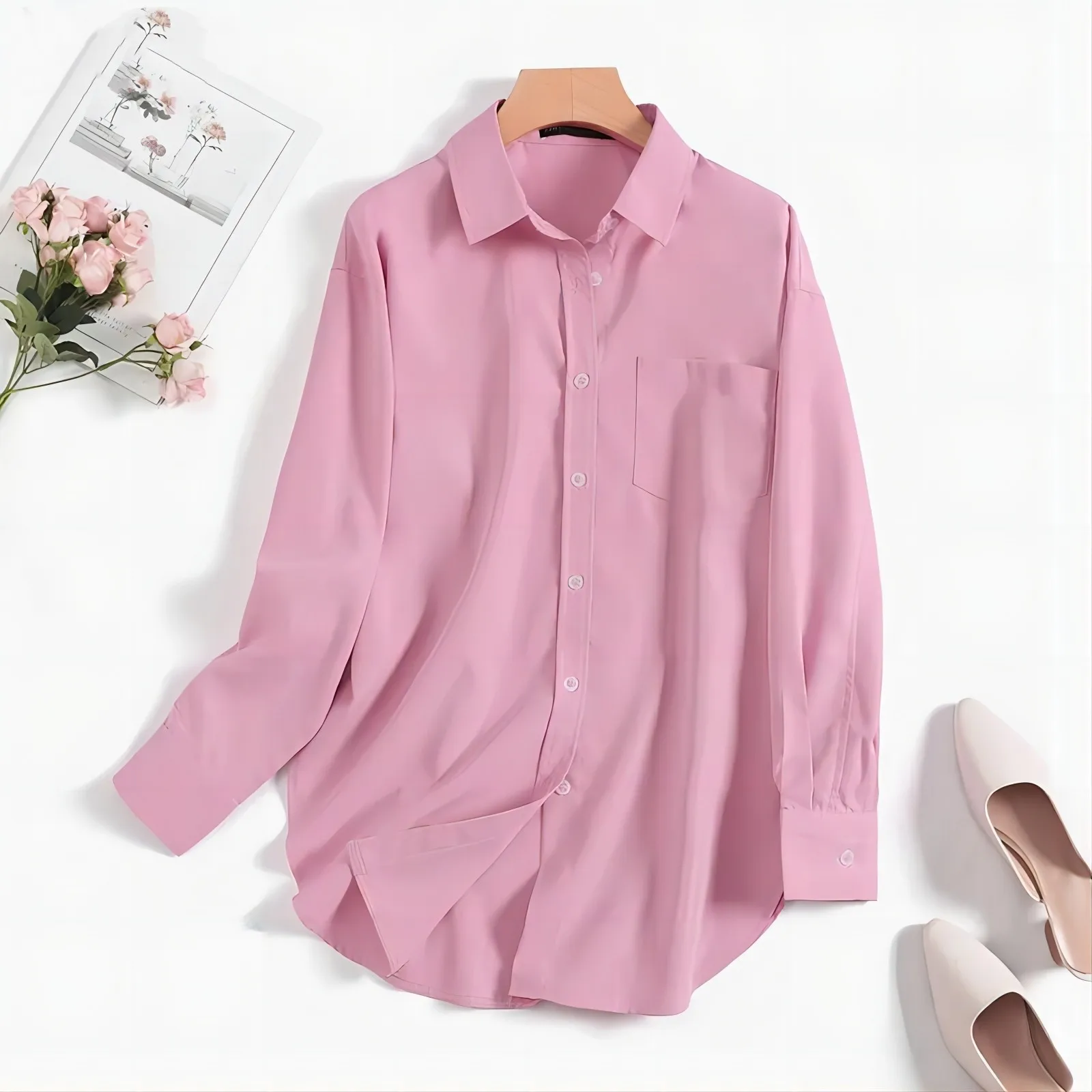 Boutique Wholesale 2024 Spring New Elegant Polo Collar Long Sleeve ...