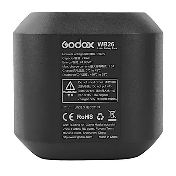 Battery Godox WB26 for AD600 Pro TTL Outdoor Strobe Flash Battery for 600W