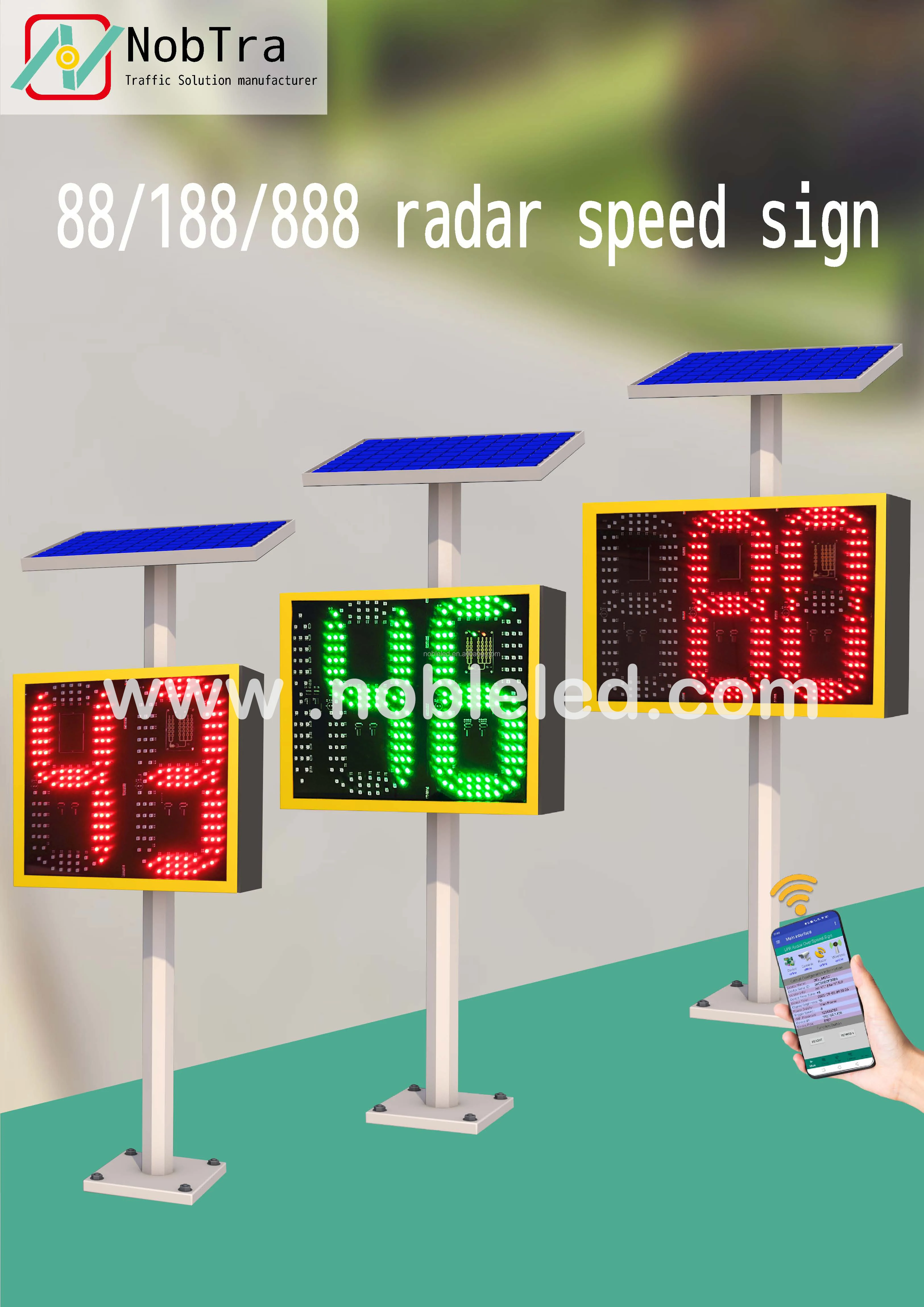 Effective Solar Powered Radar Speed Signs for Traffic Safety Detect Cars Exceeding Speed Limit with Radar