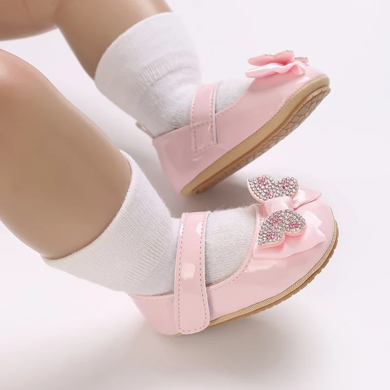 2025 Spring Summer New Arrival Infant Newborn Girl Shoes Breathable Cotton Soft TPR Soles Bowknot Princess Baby Shoes details