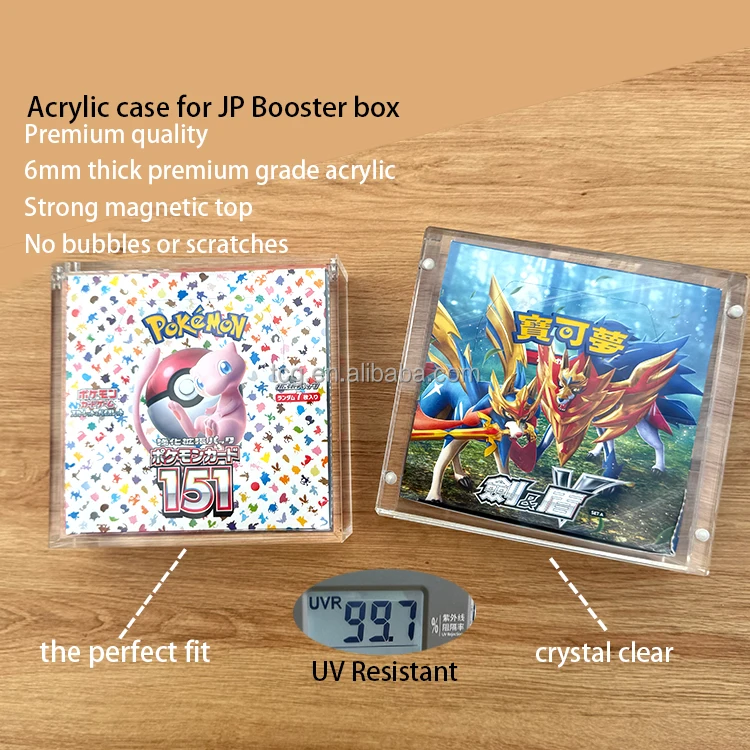 TCG Pokemon 151 Japanese Acrylic Display Case With Magnetic Lid Premium  Acrylic Booster Box Display case for 151 Big Japan Box
