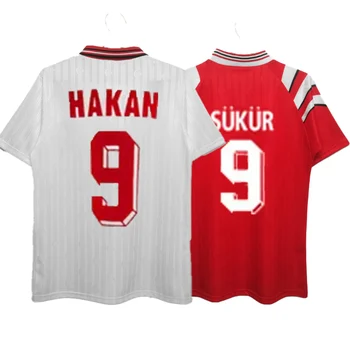 1996 Turkey Retro Soccer Jersey Home  Hakan Rustu Basturk Tosun Arda Kalhanos UGC Shirt Turkiye  Team Football shirts