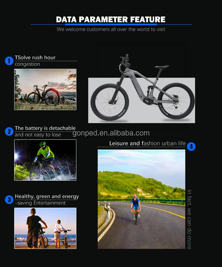 Oem Carbon Fiber Ebike 500w 1000w Optional Bafang Mid Motor Emtb Full