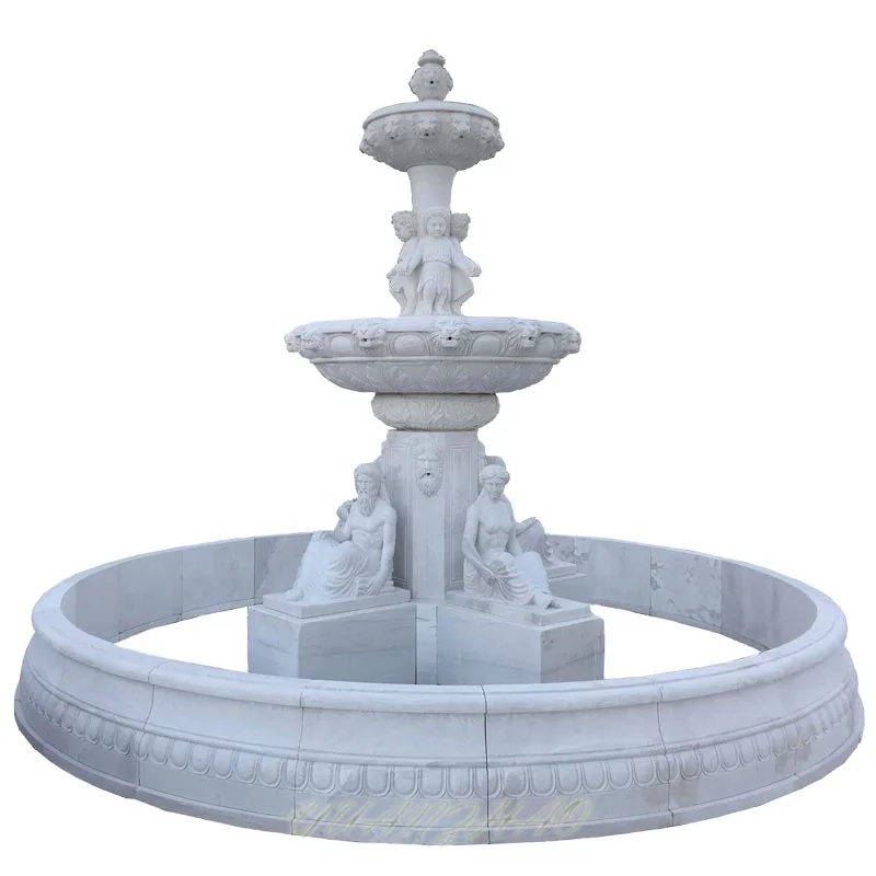 Natural Stone Marble Outdoor Fountains Large Garden Natural Tiered ...