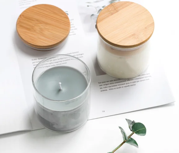 Оригинальный производитель домашний декор ароматерапия свечи роскошная стеклянная банка Ароматизированная свеча с бамбуковой деревянной крышкой