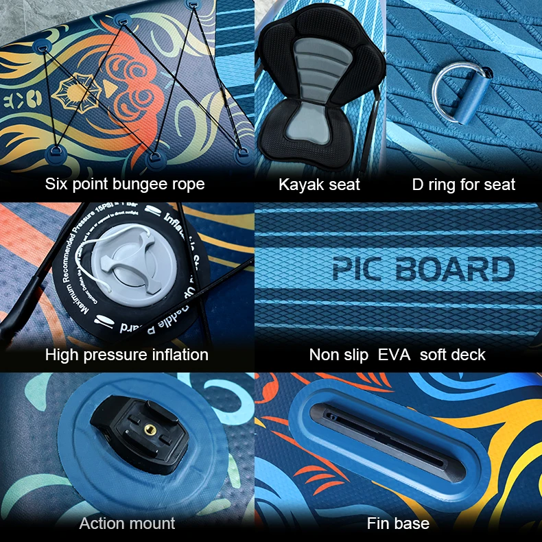 Pic Board Customized Stand Up Surfing Sup Surfboard Sap Inflatable