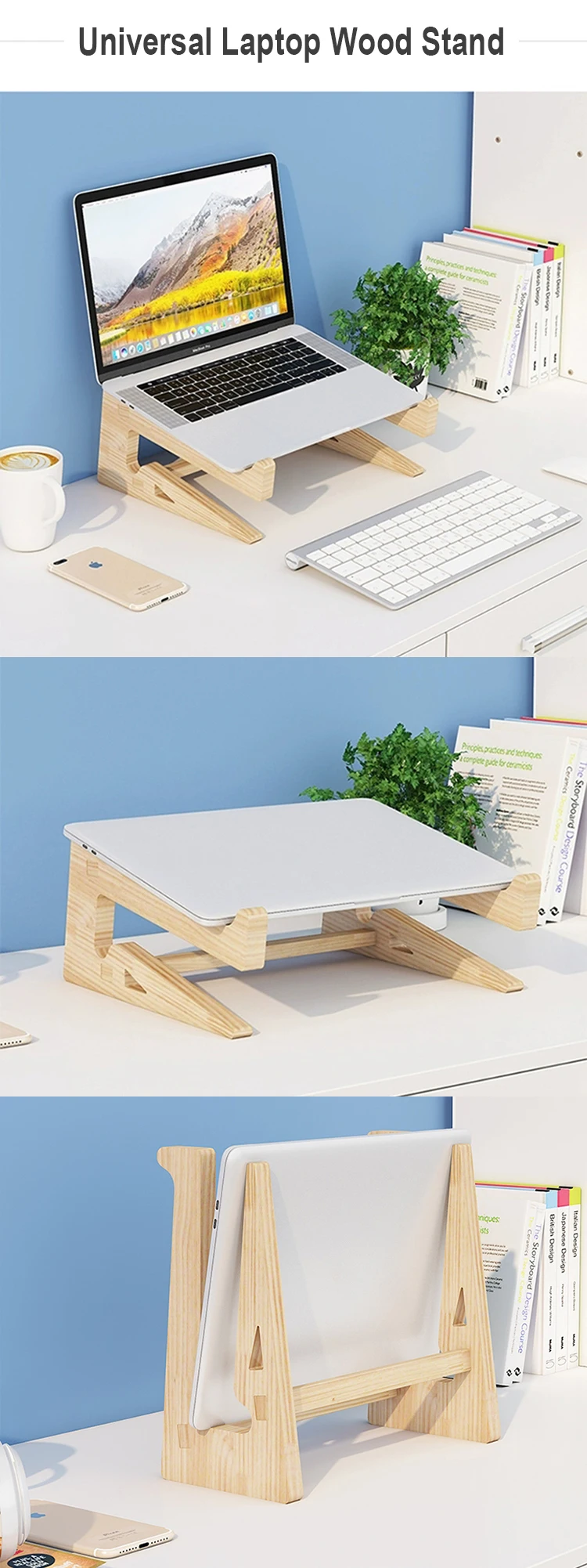 Environmentally Friendly Wood Cooling Pad for Notebook Laptop Computer Riser Wooden Stand Holder