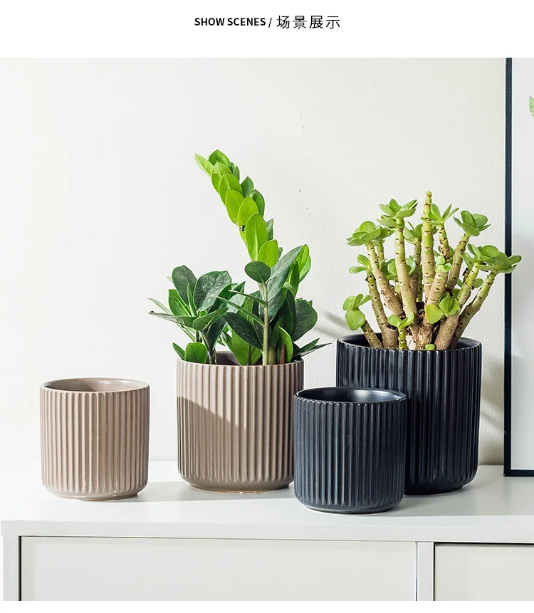 Modern Durable Indoor Ceramic Matte Flower Pot Wholesale Bonsai Pots