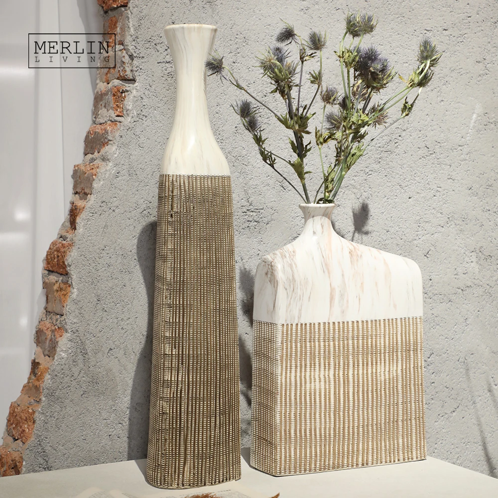 Merlin Living Wabi-Sabiセラミック花瓶室内装飾用テーブル花瓶装飾