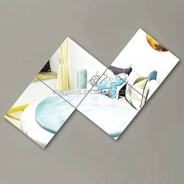 Super Thin 1mm 1.5mm 2mm Square Round Decorative Craft Silver Mirror Glass Wholesale for Bathroom