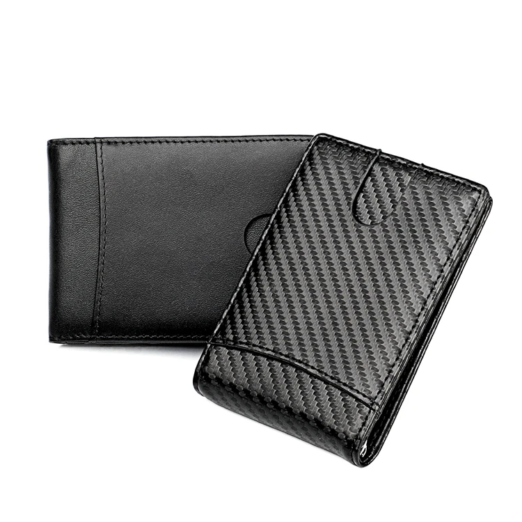 Amazon hot sale New carbon fiber pattern anti-theft wallet short RFID wallet customization