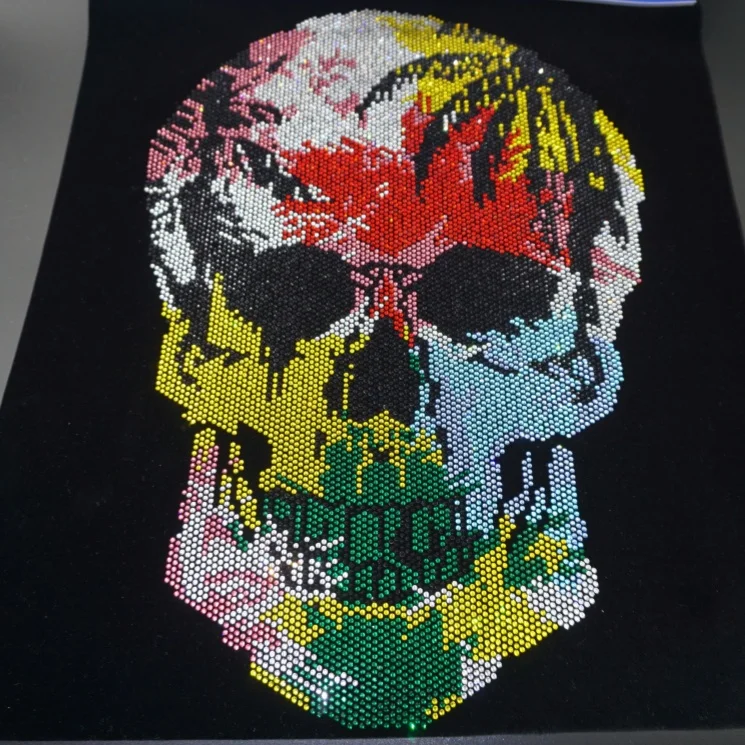 Free sample Professional large design lion crystal beads rhinestone transfer for clothing