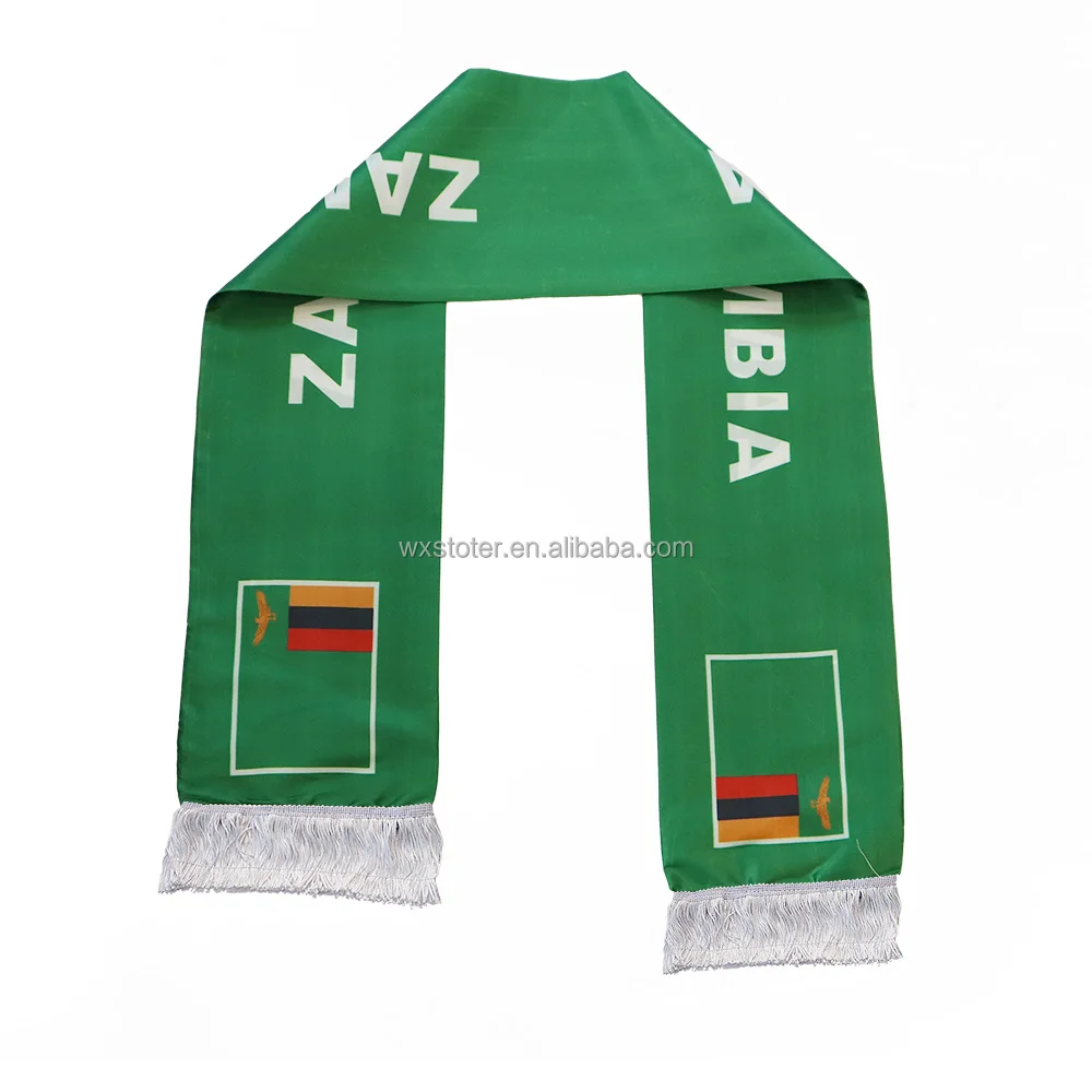 Wholesale Custom Scarf with Zambia Flag - 17*135cm
