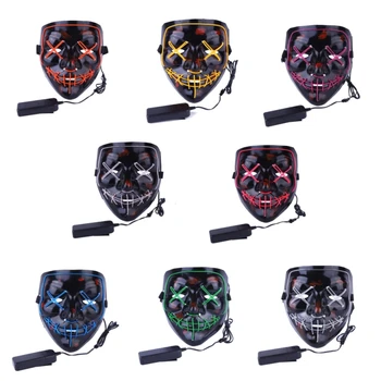 2020 hot selling Cheap Party halloween face mask led mask/ light up halloween mask/ halloween party rave glow mask