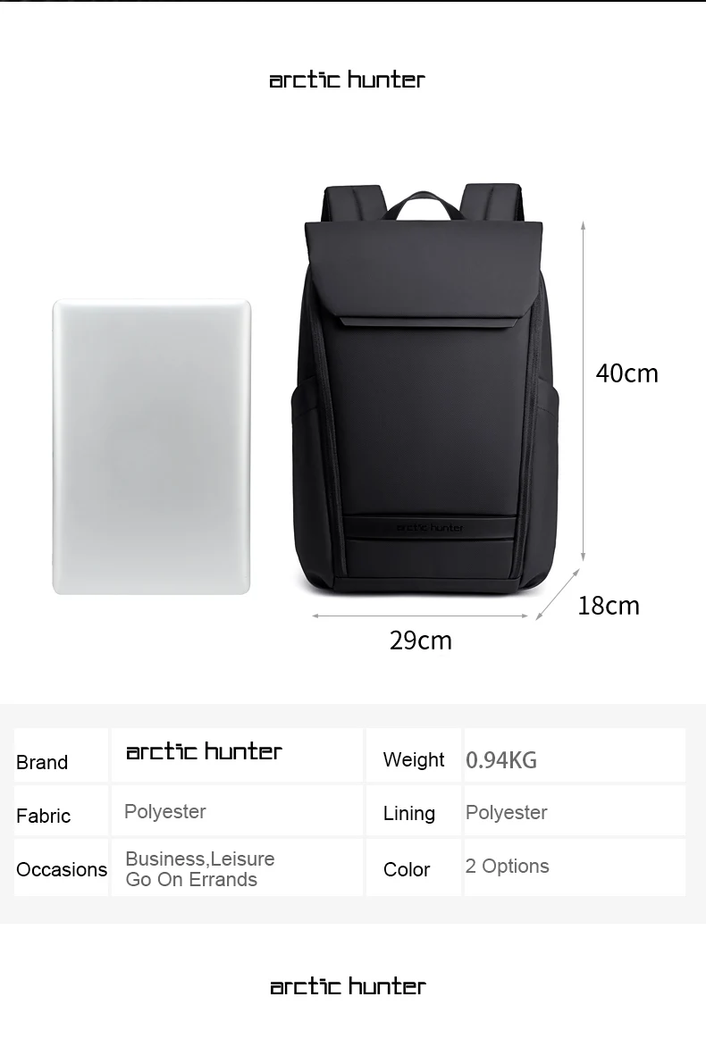 Arctic hunter with USB Charger men Backpack Smart Laptop Backpack Bag Large Capacity Multifunction mochila sac a dos