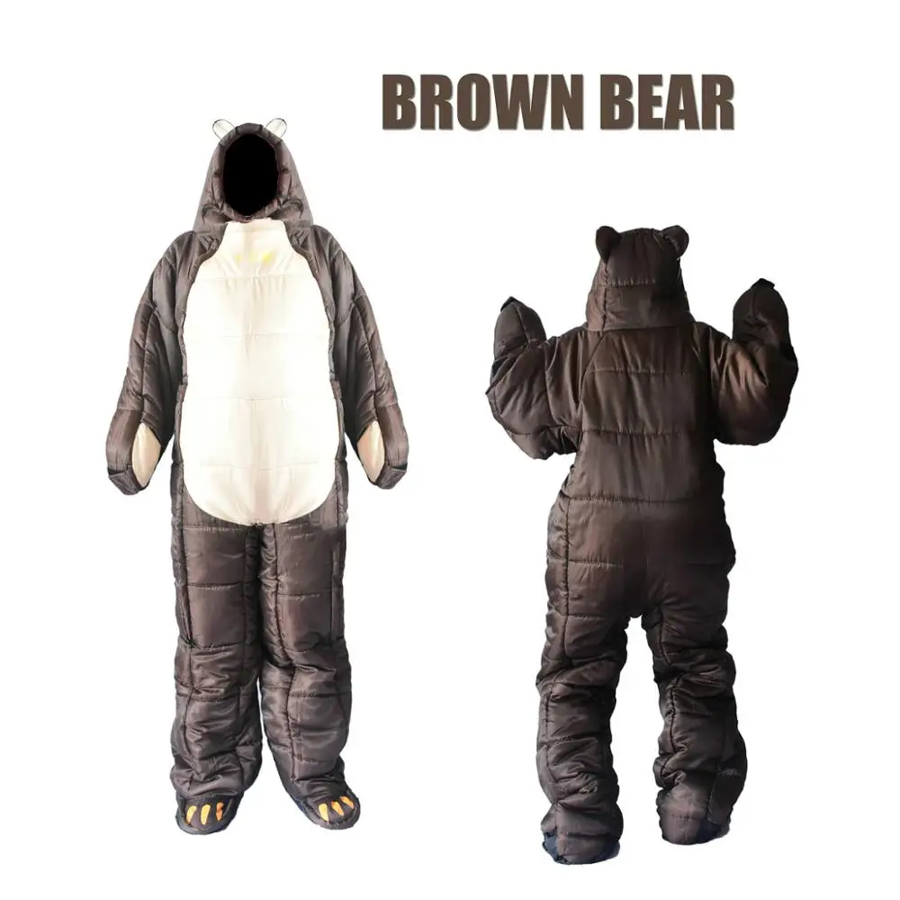Italian By law Print Wholesale Warm-keeping Wearable Human and Bear Shaped Sleeping Bag with Arms  and Legs From m.alibaba.com