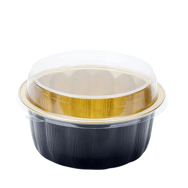 product microwave  oven safe round household take away food container 630ml disposable aluminium foil baking bread loaf pans with lid-7