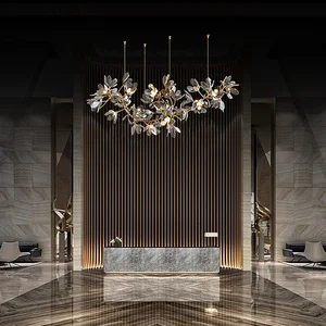 Zeal Lighting Flower Shape LED Custom Pendant Lights Villa Hotel Lobby Project Chandelier for Decoration