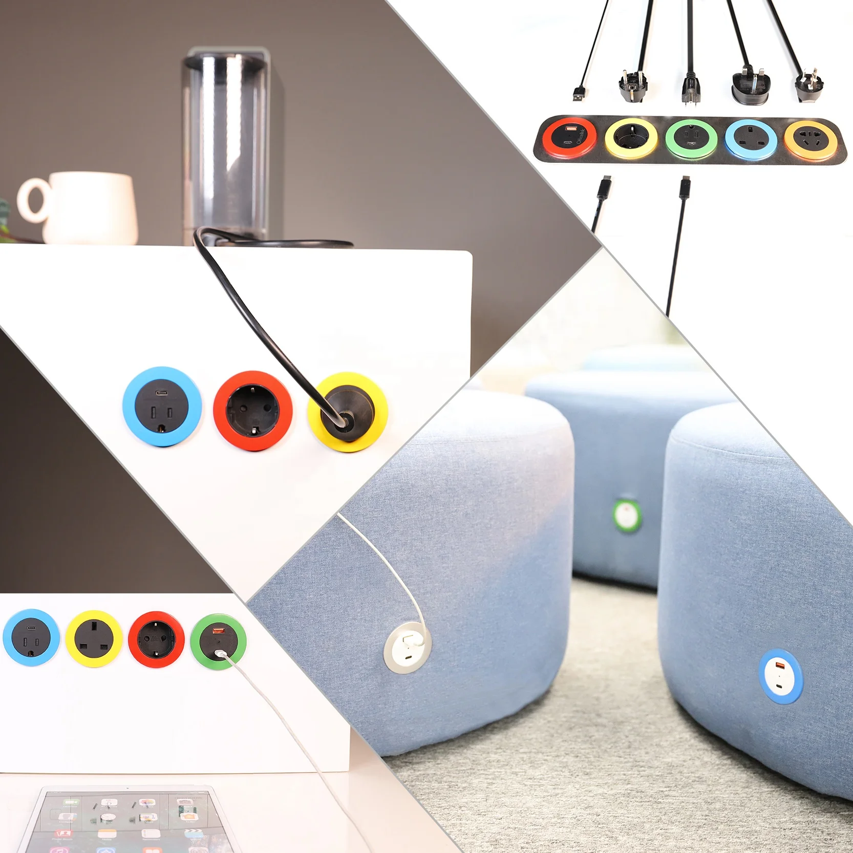 Mini Socket Power Grommet with Europe Outlet