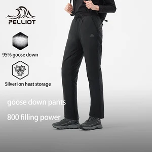 PELLIOT Women's Outdoor Winter Warm Toray Fabric Windproof Water Repellent 800 Filling Power Goose Down Pants