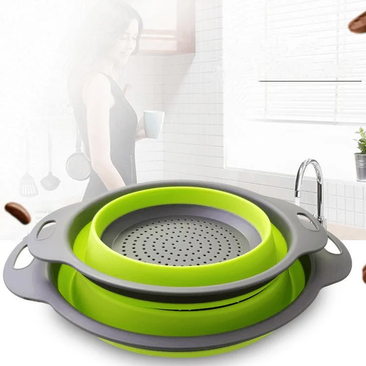 2pcs Set Collapsible Filter Basket Round Hole Basket Strainer Drain