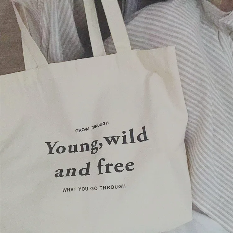 Eco-friendly Heavy Duty Custom Logo Printed Canvas Tote Bag