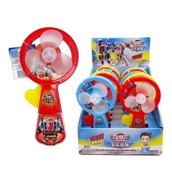 China OEM Plastic Gift Summer Toy Fan Candy Toy Portable  Palm Mini Hand Pressure Fan Toy With Candy