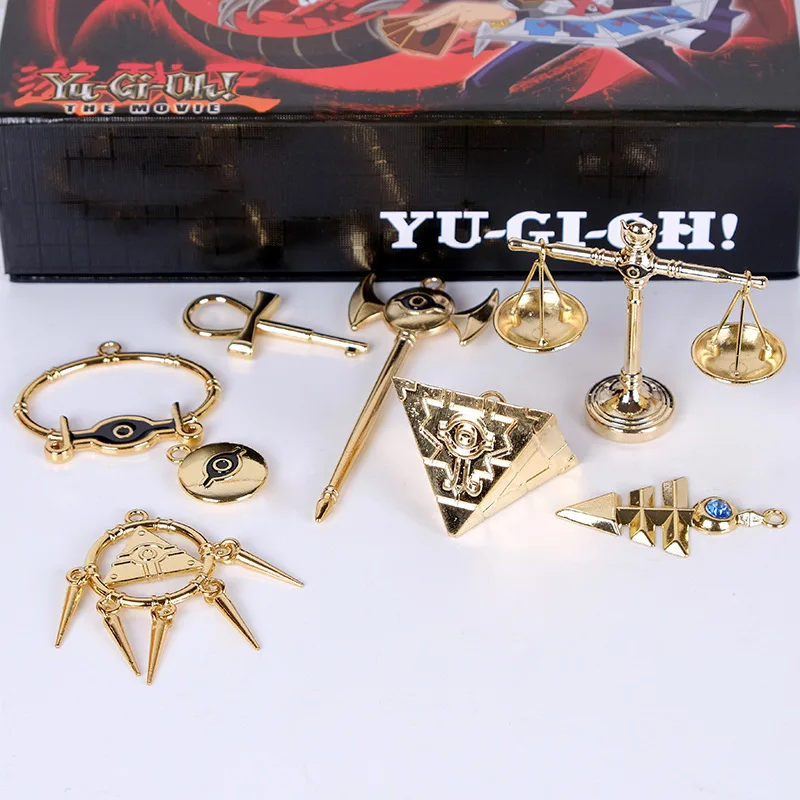 Anime Yu Gi Oh Keychain Millennium Building Block Artifact Necklace Set