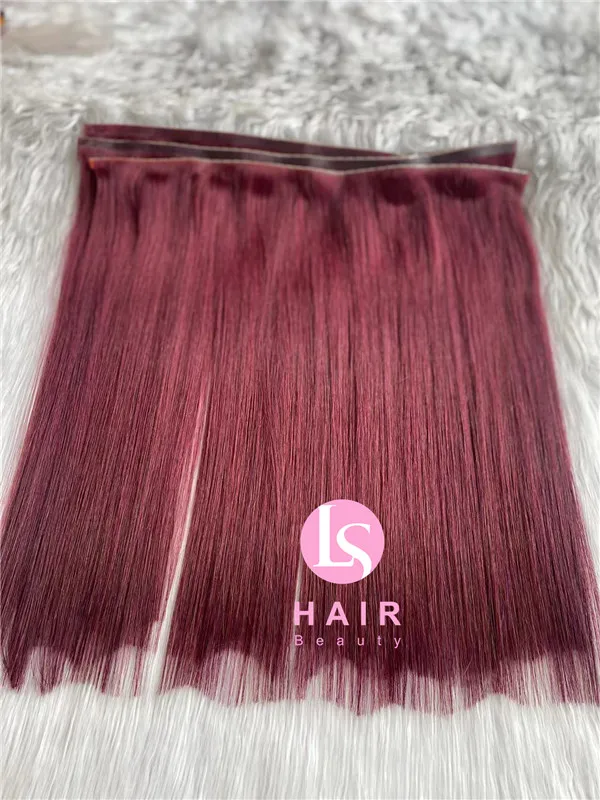 Seamless Xo Invisible Flat Weft Hole New Design Twin Tab Hole Weft Hair Extensions Invisible Weft with Hole