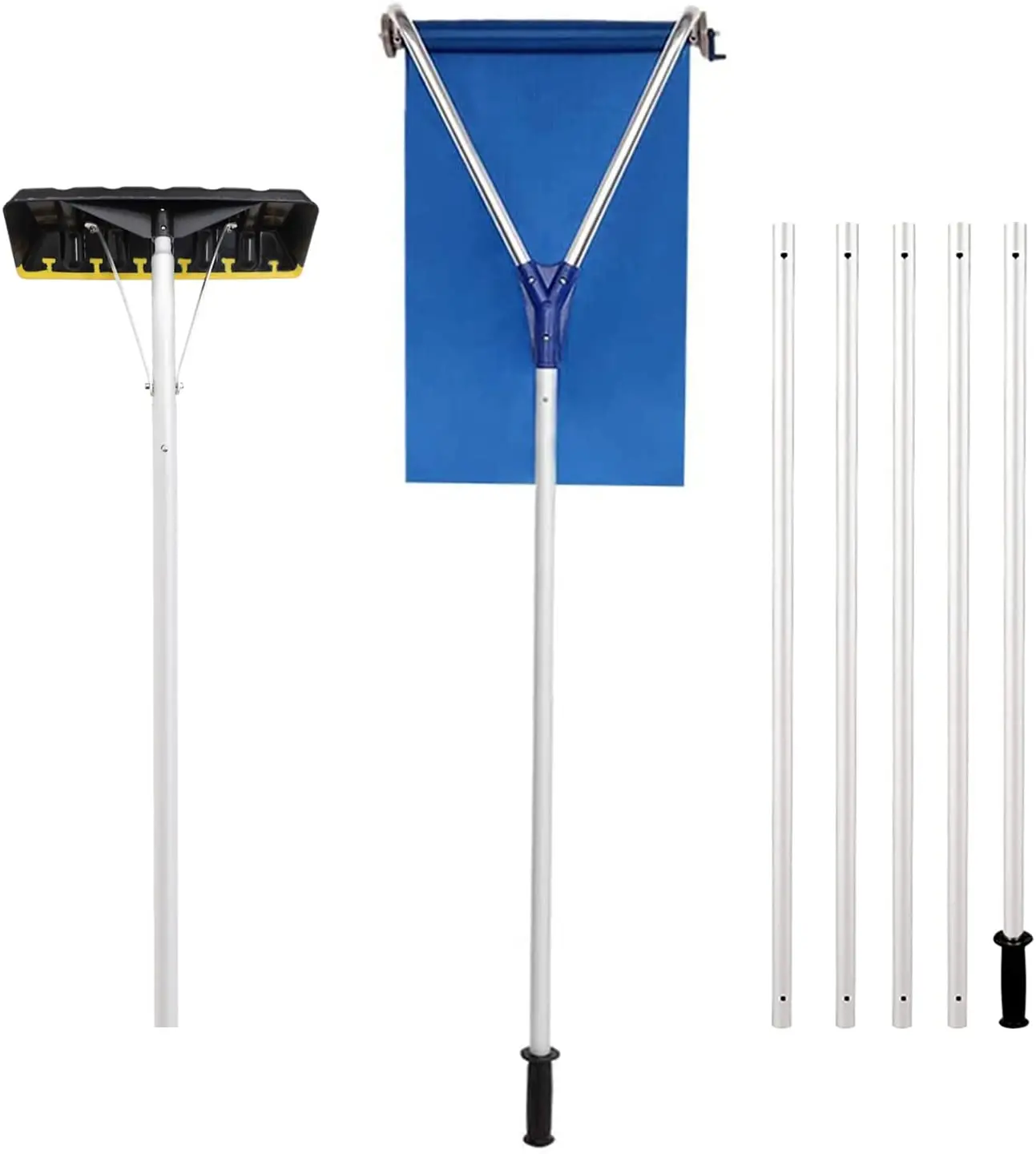 Snow Roof Rake With 2 Cutting Blades 2 In 1 Telescoping Roof Snow Rakes