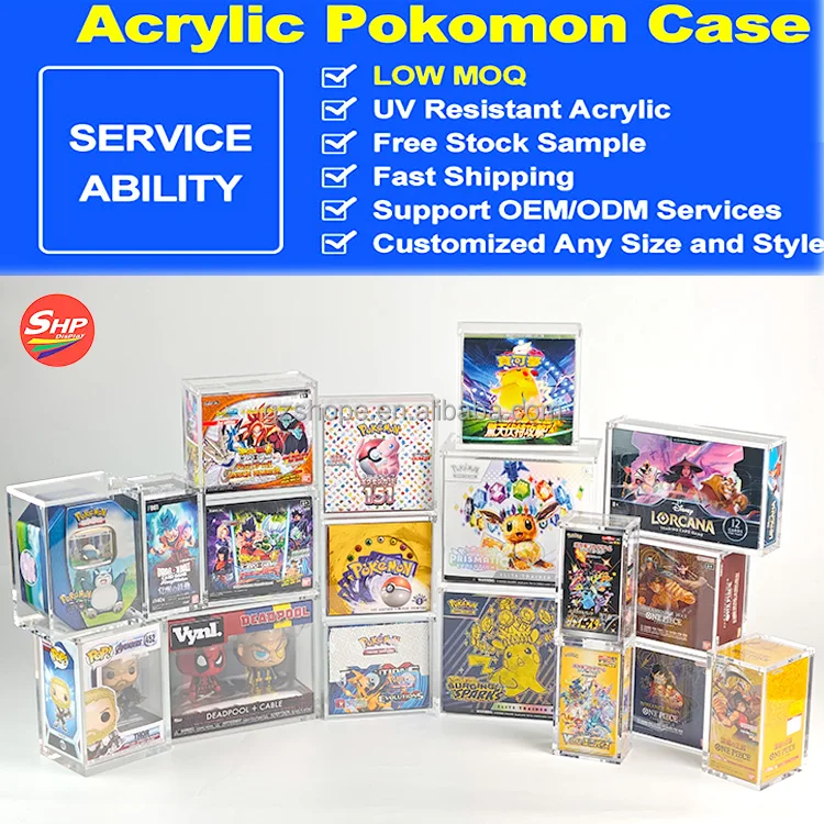 SHP High Quality Pokemon 1st Edition Booster Box Acrylic Case for TCG:  Scarlet & Violet Stellar Crown Pokemon Booster Box