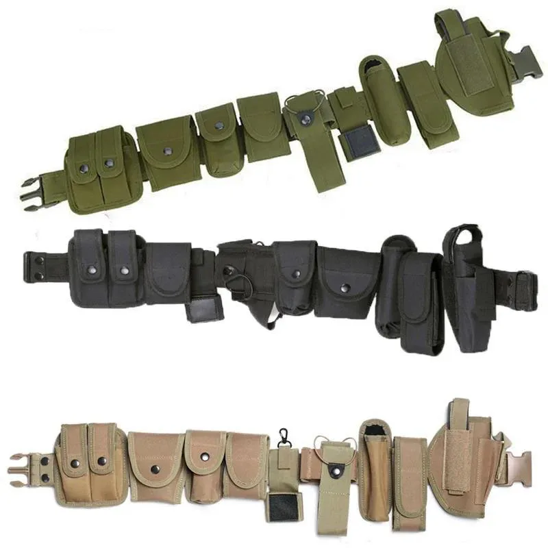 Outdoor Tactical Flashlight Pouch Wear-resistant Sets Multifunctional Utility Kit Belt Hiking Duty Belt Security Duty Belts