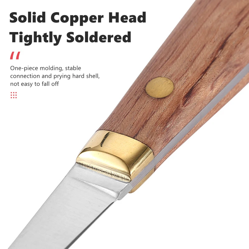 Manjia Custom Logo Premium Oysters Opener Wood Handle Stainless Steel Seafood Tool Paddy Oysters Shucker Open Shucking Knife