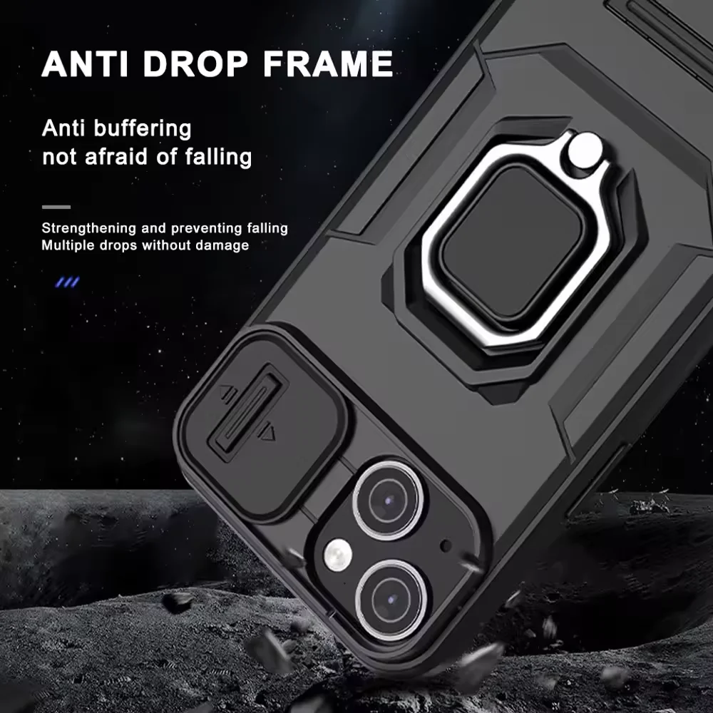 Laudtec Ring Mobile Phone Case For iphone 15 14 Pro Max Slip Camera Protection Phone Cover