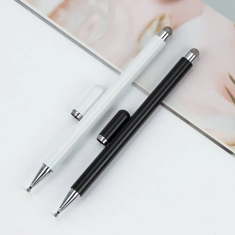 High Sensitive Compatible Swiftly Touch Pen Promotional 2 in 1 Multi Funtion Double Heads Disc Pen with Magnet Cap