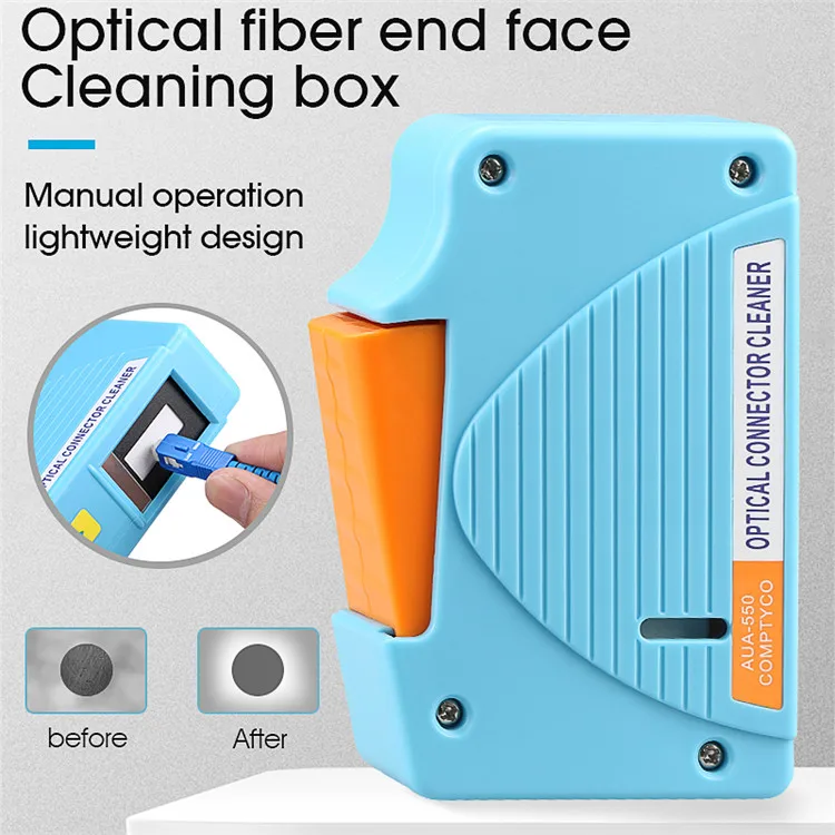 Optical Fiber Connector Cleaner Fiber Conector Cleaning Cassette, 500 times Cassette Cleaner Fiber Optic Cleaning Box