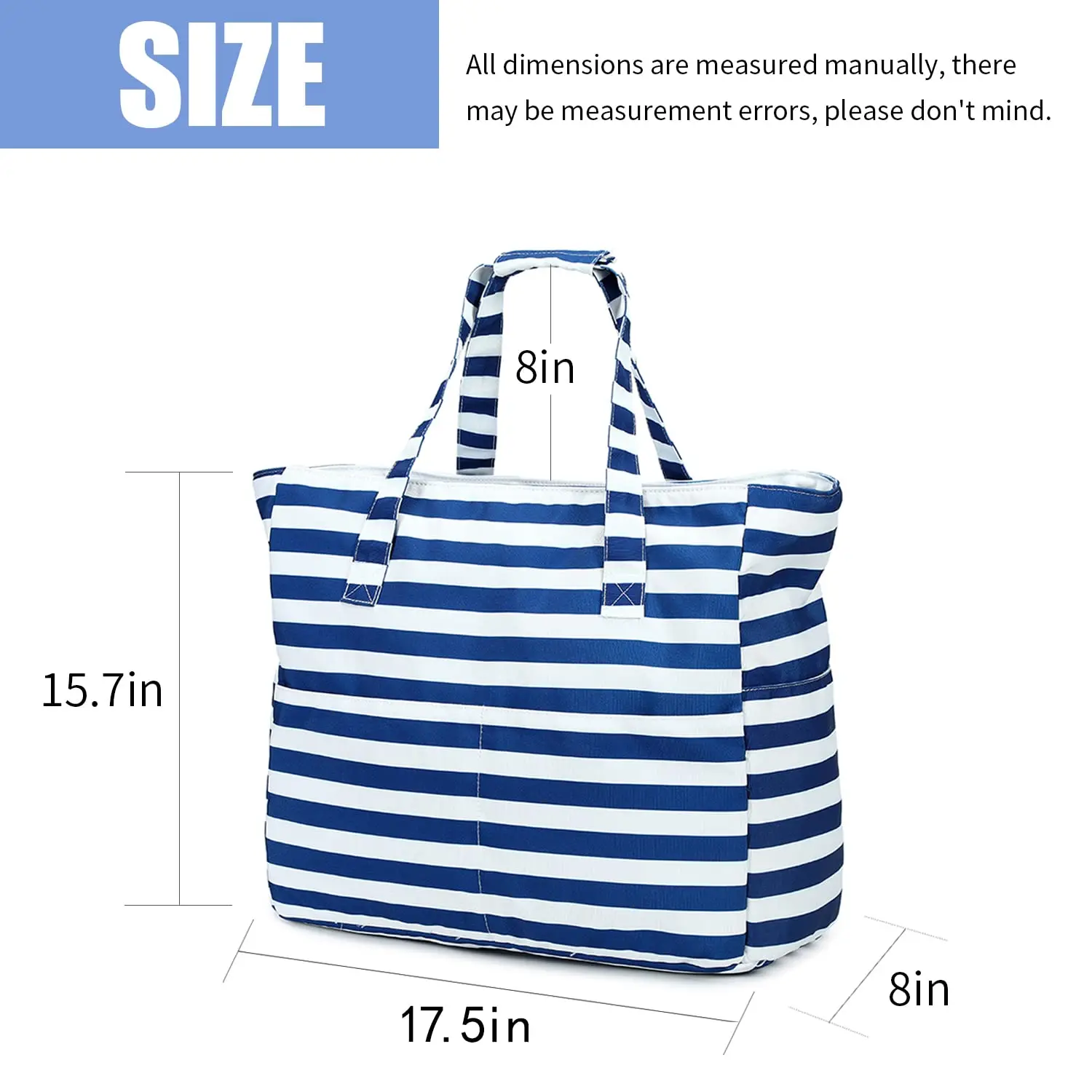 Washable Multi Pockets Beach Bags Personalized Women Waterproof Zipper Beach Tote Bag for Gym Sport Shopping Travel