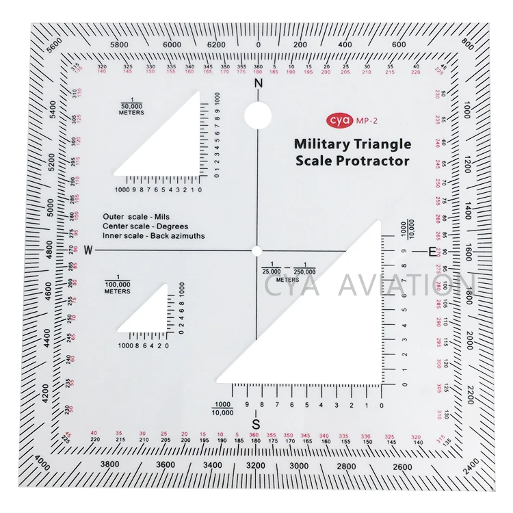 CYA Square Coordinate Scale Protractor for Scale Maps  Reading Protractor MP-2
