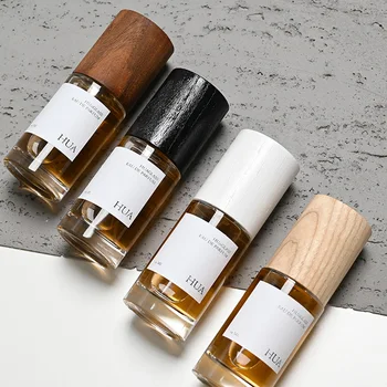Wholesale 30ml 50ml 100ml Glass Parfum Perfume Bottle Empty Perfume Spray Bottles with Cylinder Wooden Cap